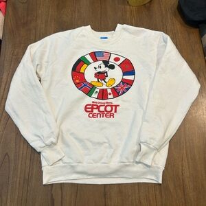 Vintage Disney Parks Epcot Center Crewneck Sweatshirt in White